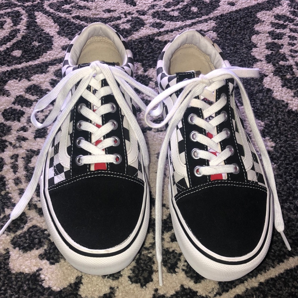 Never Worn Limited Edition Platform Checkered Vans